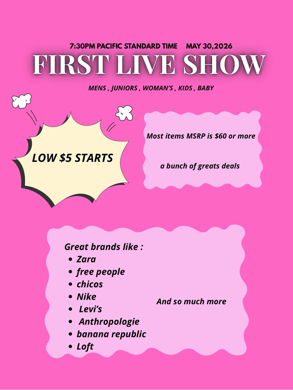 First Live Show Pink Promo Poster